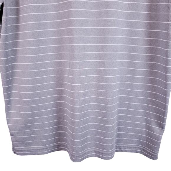 Greg Norman Men's Attack Life Golf Polo Shirt Size Large Gray/White Stripe - Picture 13 of 13